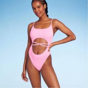 Wild Fable Pink Cutout Swimsuit